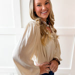 Peter Collar Blouse - Cream