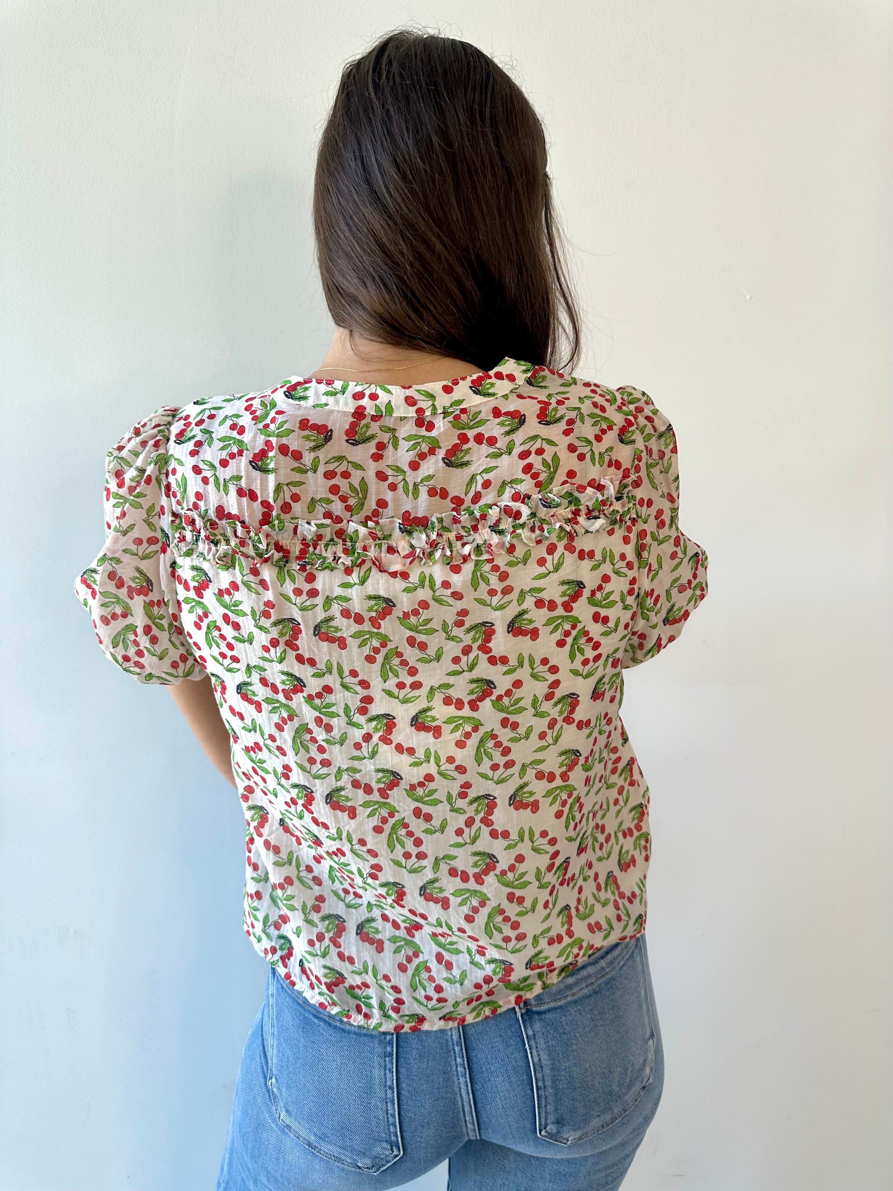 Picnic Moments Cherry Blouse