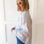 Pin Stripe Button Boyfriend Shirt