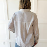 Pin Stripe Button Boyfriend Shirt