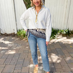 Pin Stripe Button Boyfriend Shirt