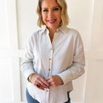 Pin Stripe Button Boyfriend Shirt