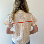 Pink Contrast Embroidered Top