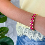 Pink Flower Stretch Bracelet
