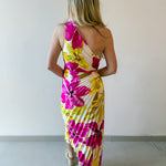 Pink Honey Suckle One Shoulder Dress