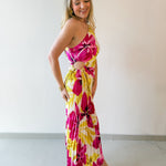 Pink Honey Suckle One Shoulder Dress