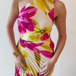 Pink Honey Suckle One Shoulder Dress