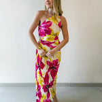 Pink Honey Suckle One Shoulder Dress