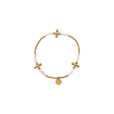 Pink Opal & Gold Bead Bracelet