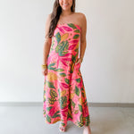 Pink Rio Strapless Maxi Dress