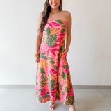 Pink Rio Strapless Maxi Dress