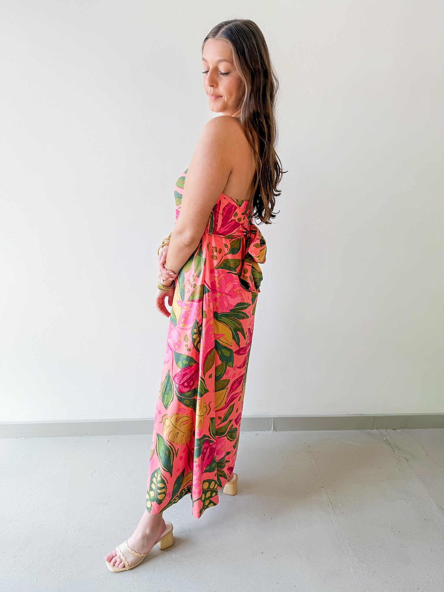 Pink Rio Strapless Maxi Dress