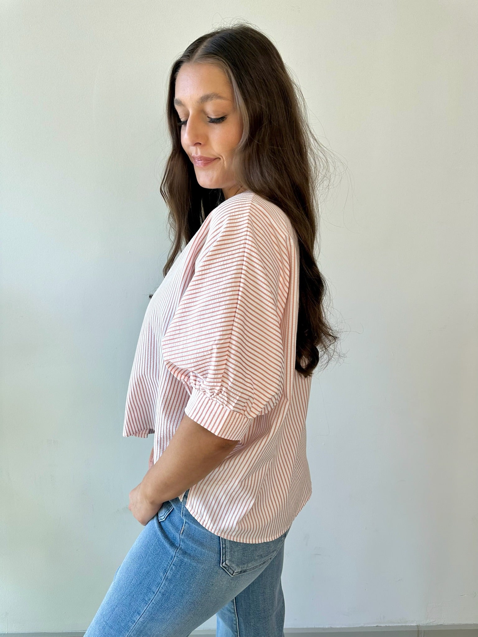 Pinstripe Seersucker Top