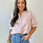 Pinstripe Seersucker Top