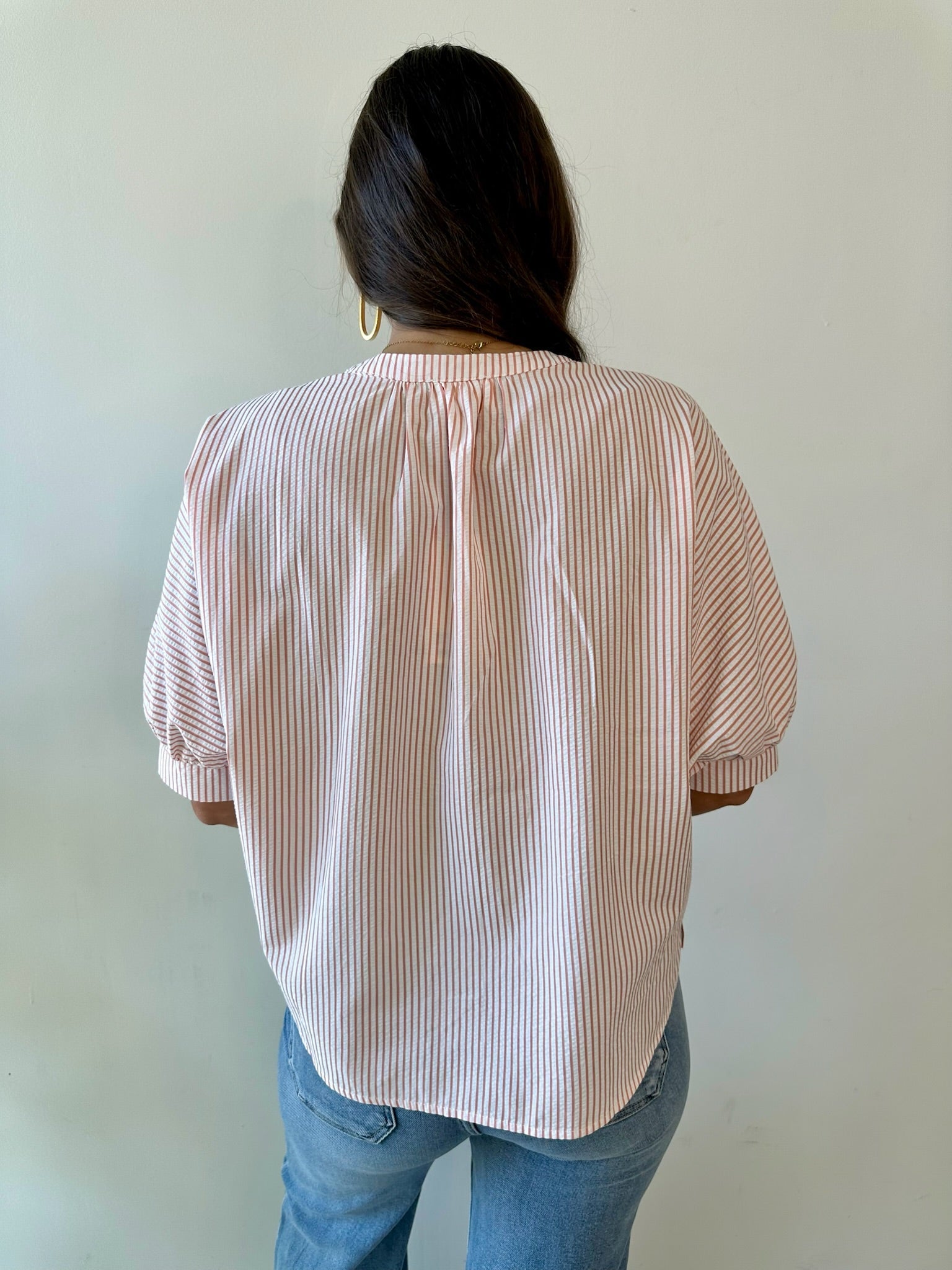 Pinstripe Seersucker Top