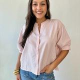 Pinstripe Seersucker Top