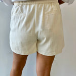 Pintuck Elastic Shorts - Ecru