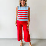 Pintuck Wide Leg Pant
