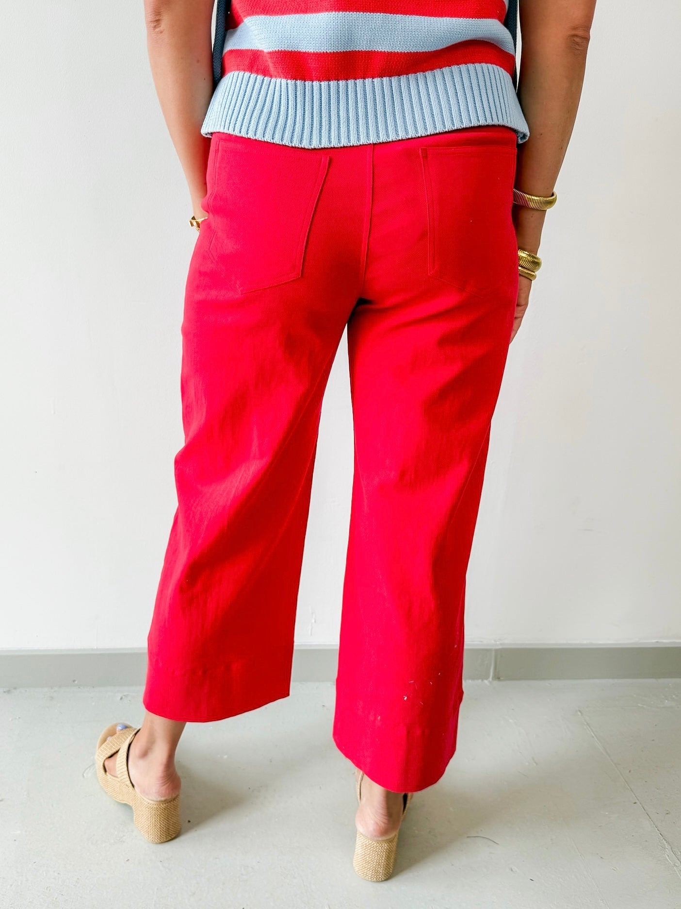 Pintuck Wide Leg Pant