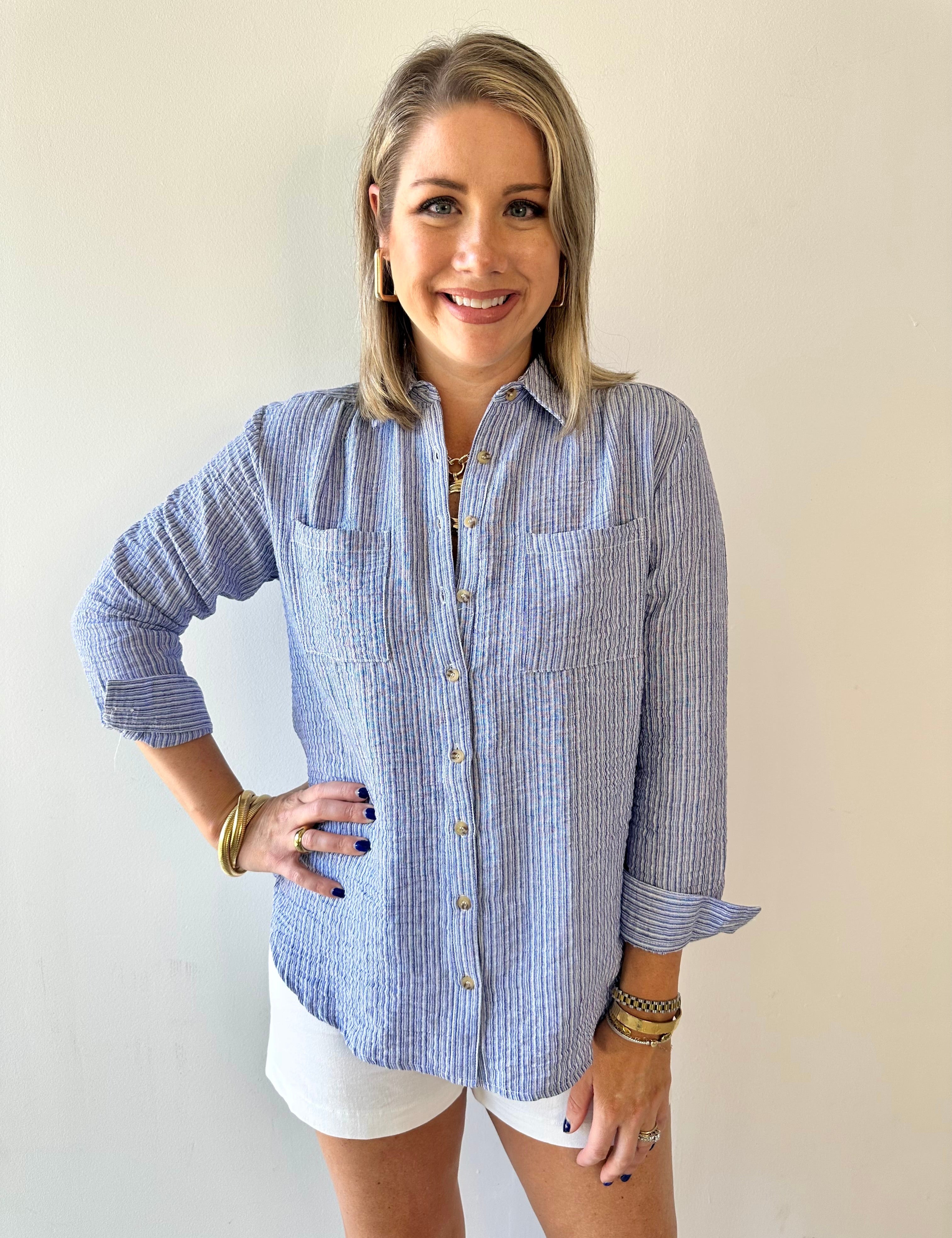 Plaid Button down Top