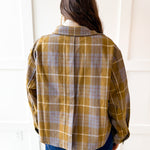 Plaid Button Jacket- Olive Plaid