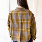 Plaid Button Jacket- Olive Plaid
