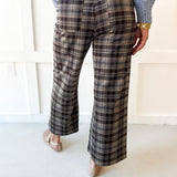 Plaid High Rise Patch Pants - Coco