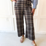 Plaid High Rise Patch Pants - Coco