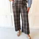 Plaid High Rise Patch Pants - Coco