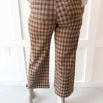 Plaid Straight Leg Pant - Golden Brown