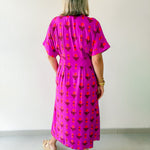 Pleat Detail Floral Midi Dress