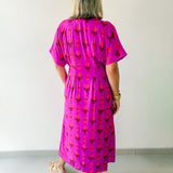 Pleat Detail Floral Midi Dress
