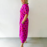 Pleat Detail Floral Midi Dress