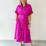 Pleat Detail Floral Midi Dress