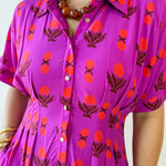 Pleat Detail Floral Midi Dress