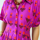 Pleat Detail Floral Midi Dress