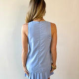 Pleat Detail Linen Dress