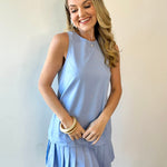 Pleat Detail Linen Dress