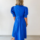 Pleated A Line V Neck Dress