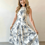 Pleated Print Midi Skirt