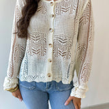 Pointelle Knit Cardigan