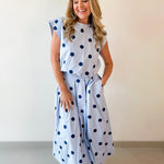 Polka Bubble Crop Top and Skirt Set