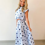 Polka Bubble Crop Top and Skirt Set