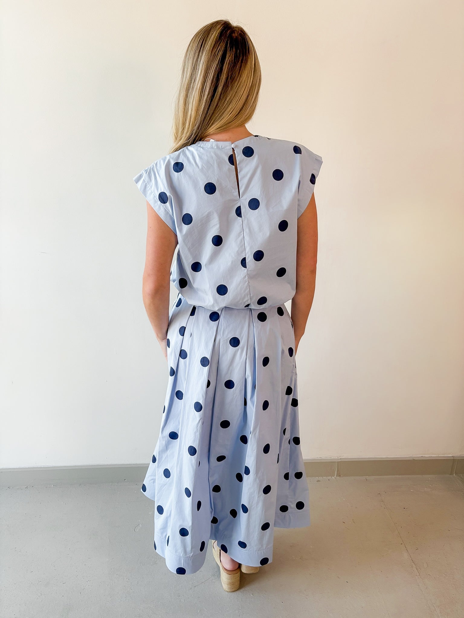 Polka Bubble Crop Top and Skirt Set