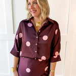 Polka dot Blouse- Burgandy