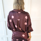 Polka dot Blouse- Burgandy