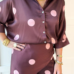 Polka dot Blouse- Burgandy