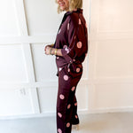 Polka dot Blouse- Burgandy