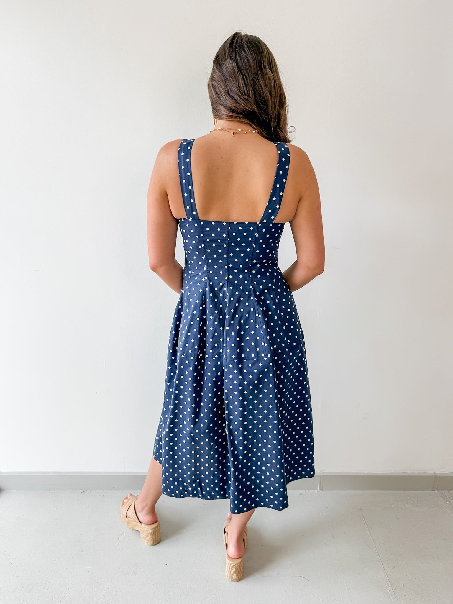 Polka Dot Flared A - Line Dress
