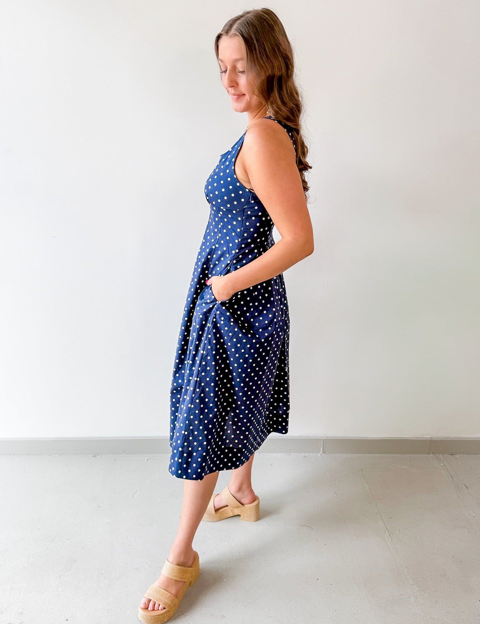 Polka Dot Flared A - Line Dress